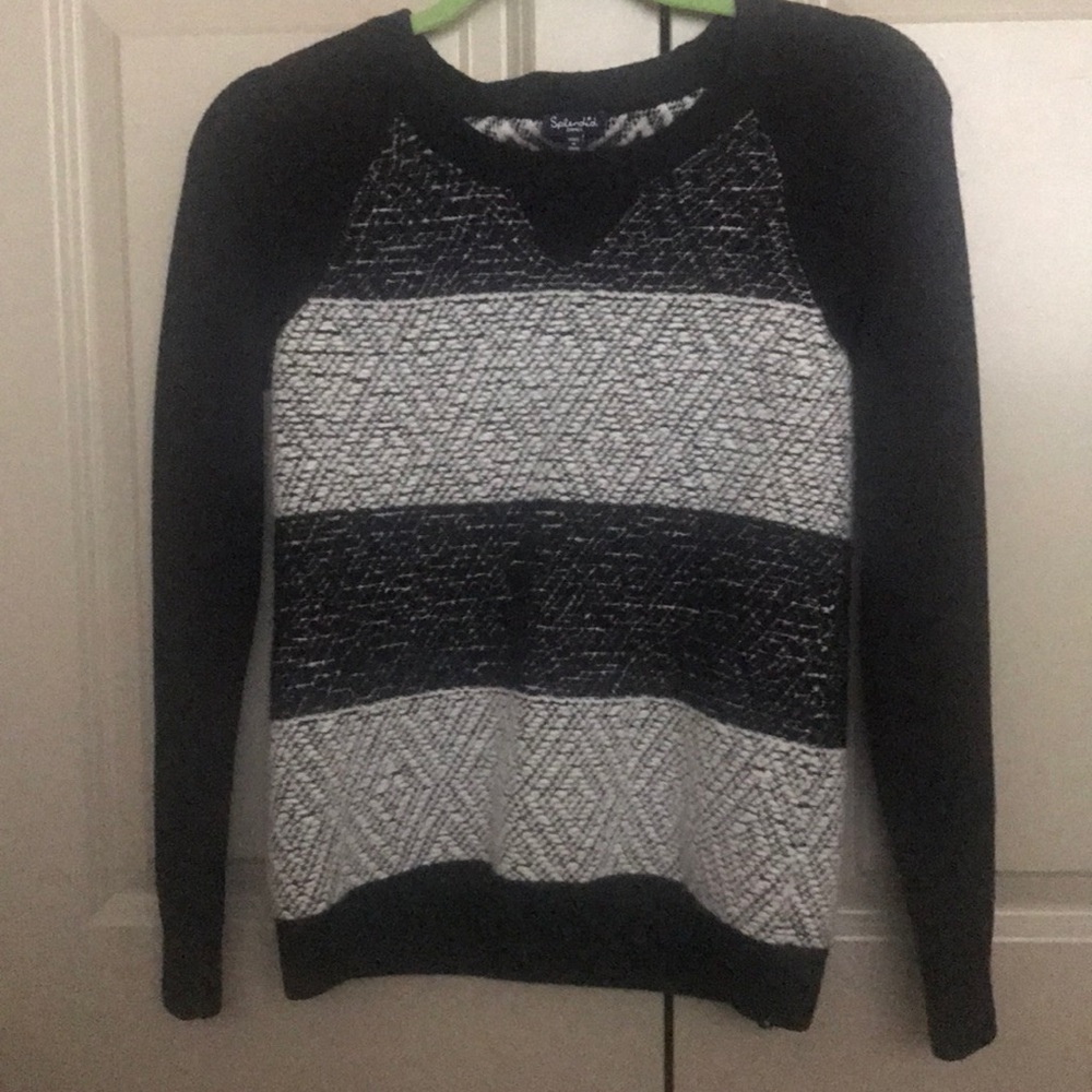 Splendid sweater- thick black and white stripes